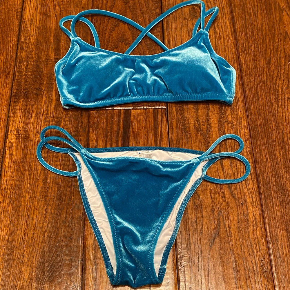 Pink Velvet Bikini Set